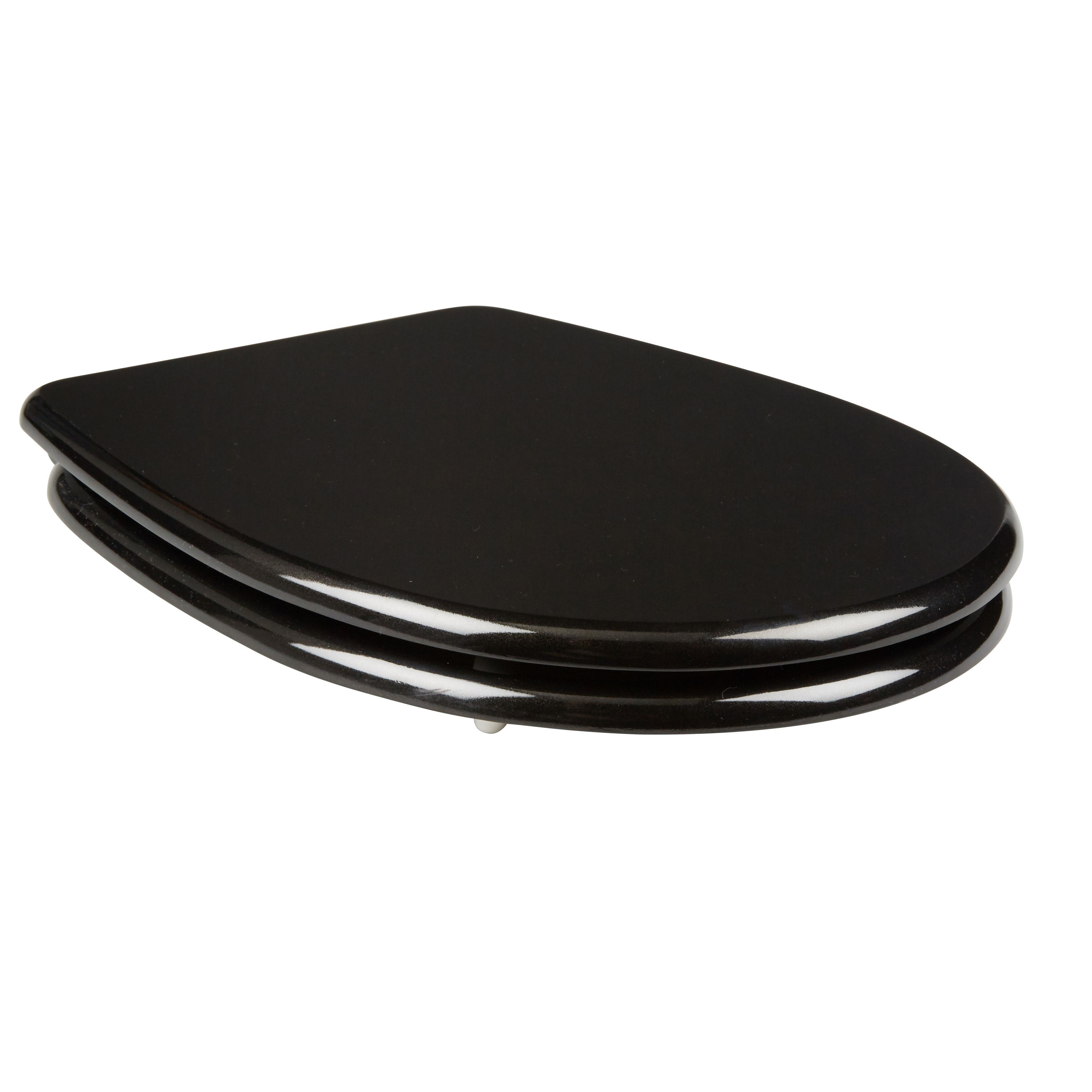 Cooke & Lewis Noli Black Soft close Toilet seat