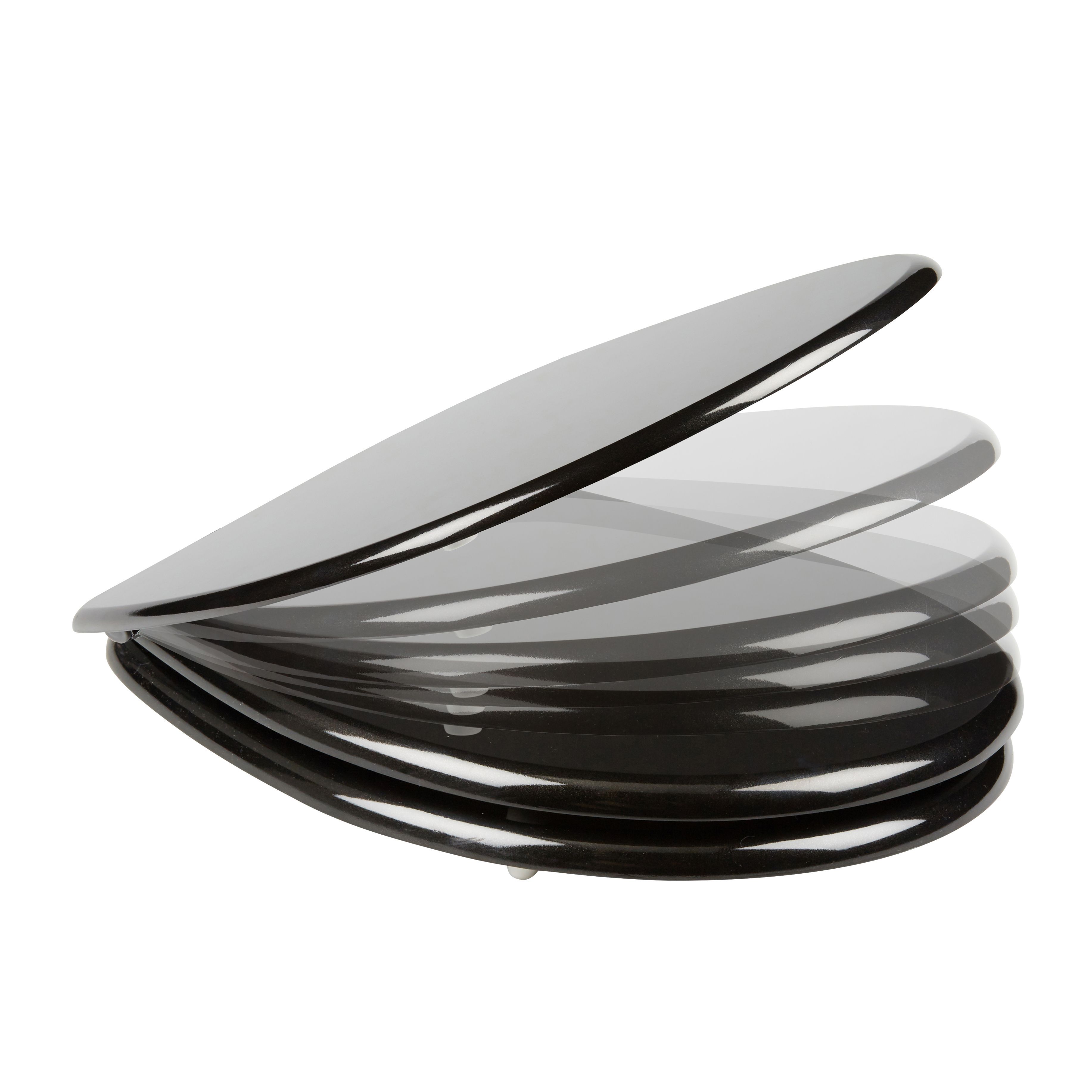 Cooke & Lewis Noli Black Soft close Toilet seat