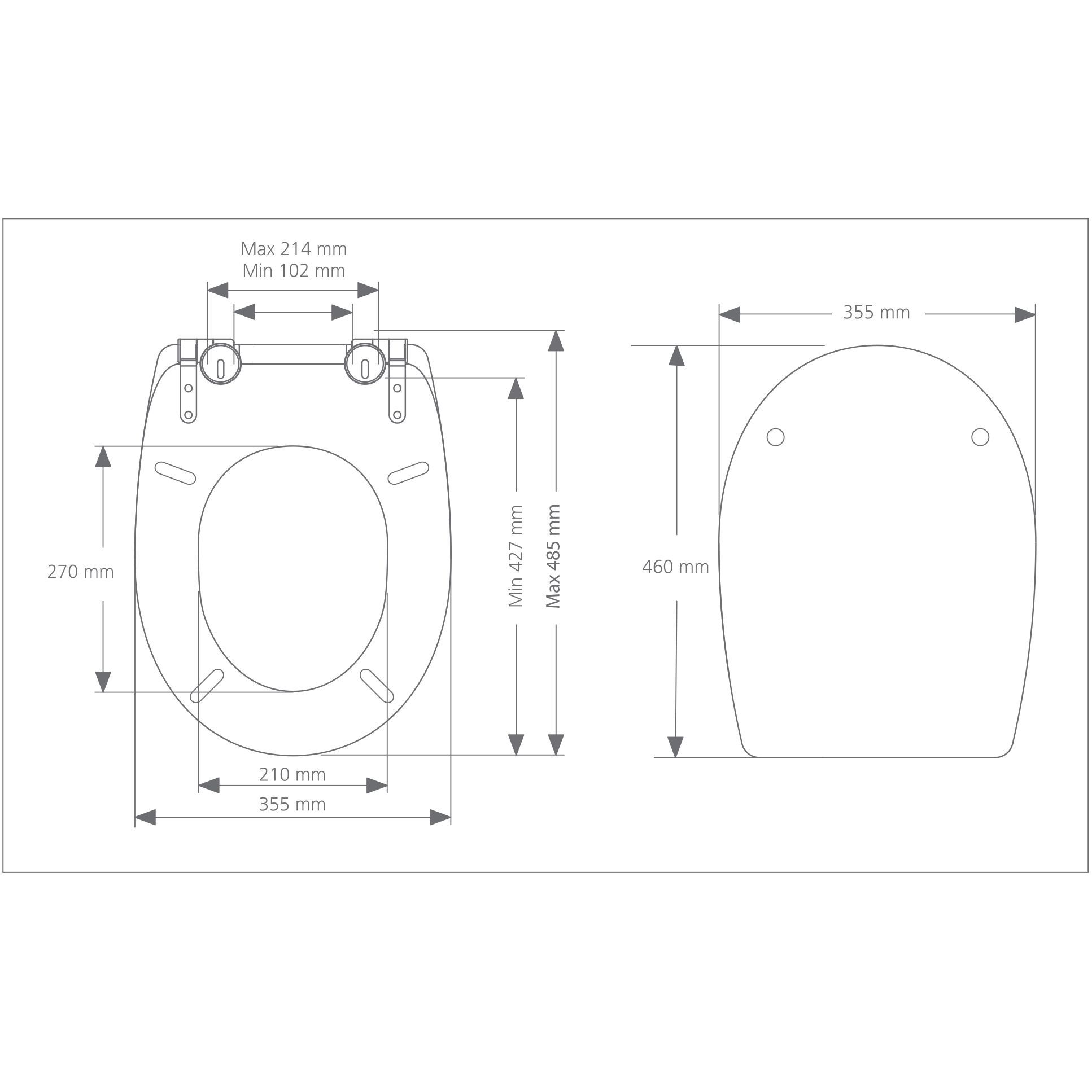 Cooke & Lewis Noli Black Soft close Toilet seat
