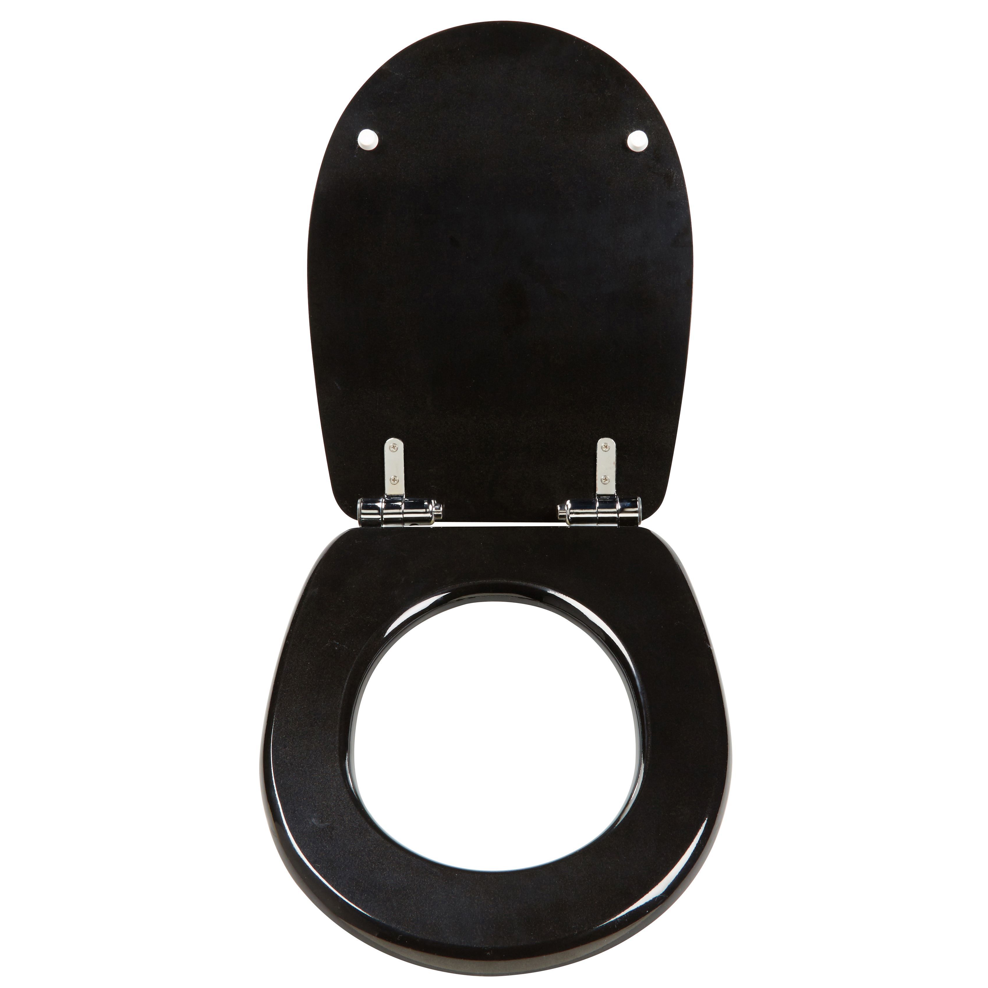 Cooke & Lewis Noli Black Top fix Soft close Toilet seat | DIY at B&Q