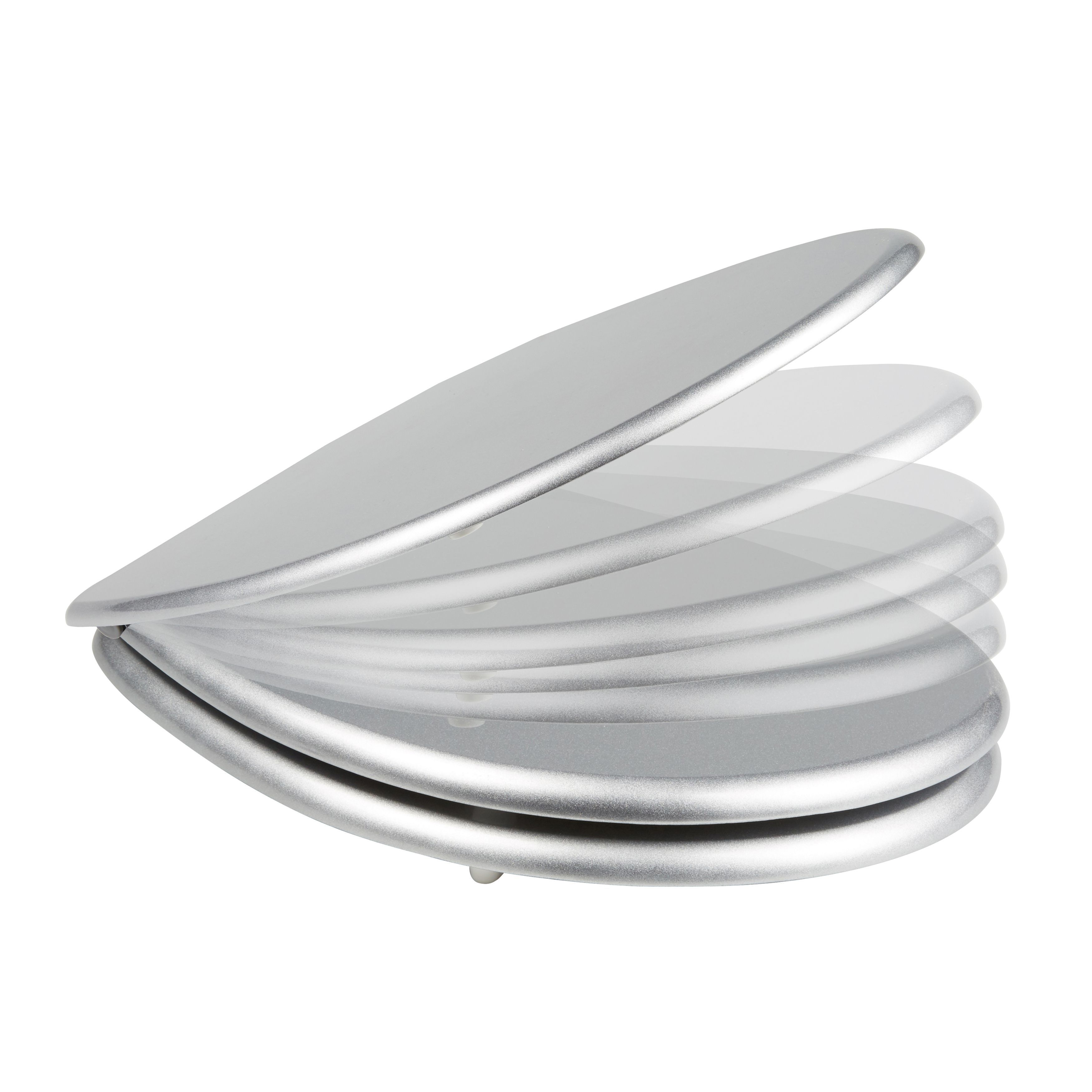 Cooke & Lewis Noli Silver Soft close Toilet seat