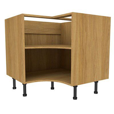 Cooke & Lewis Oak effect Curved corner Base unit, (W)925mm