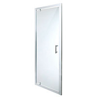 Cooke & Lewis Onega Argenté Silver effect Clear Half open pivot Shower Door (H)190cm (W)80cm