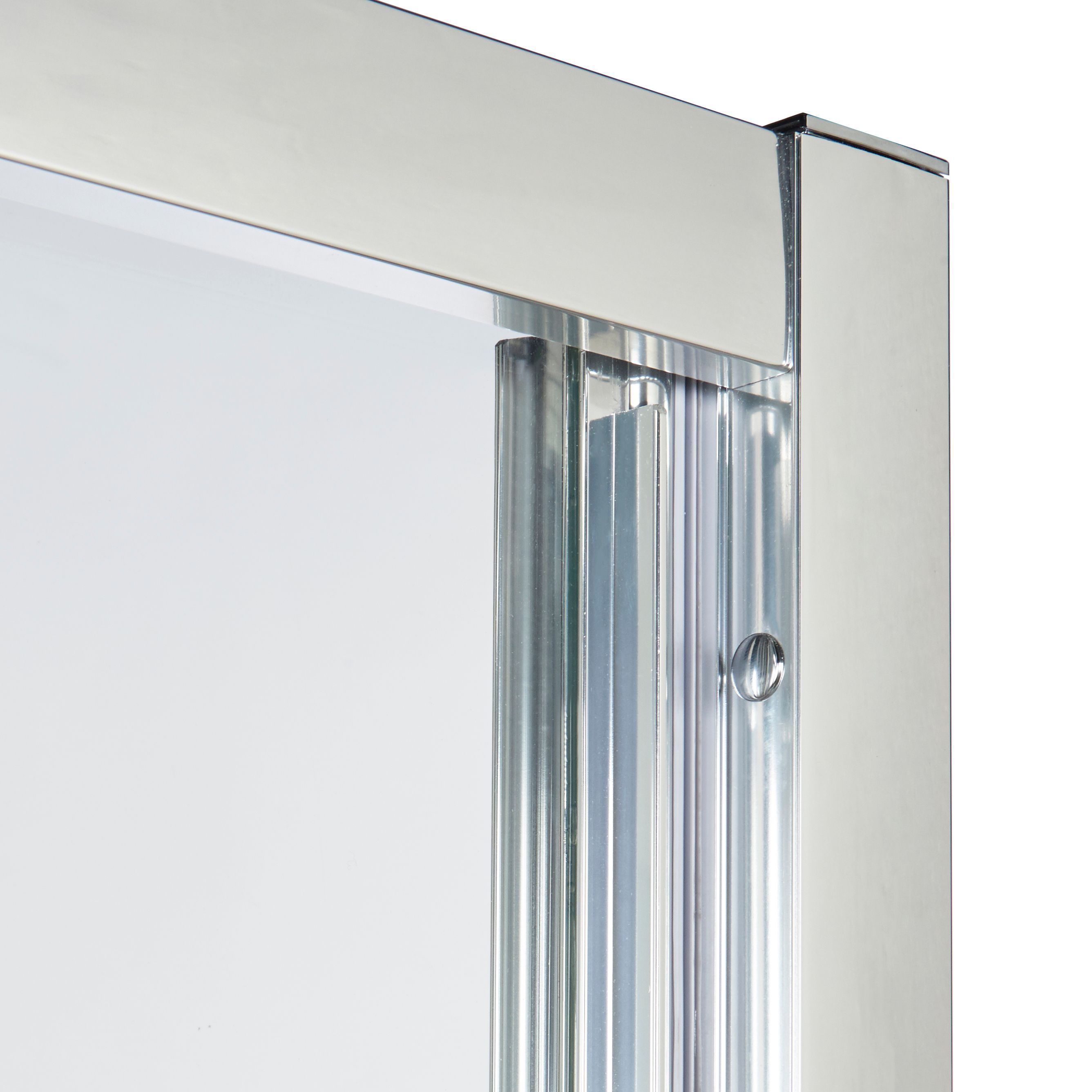 Cooke & Lewis Onega Argenté Silver effect Clear Sliding Shower Door (H)190cm (W)100cm