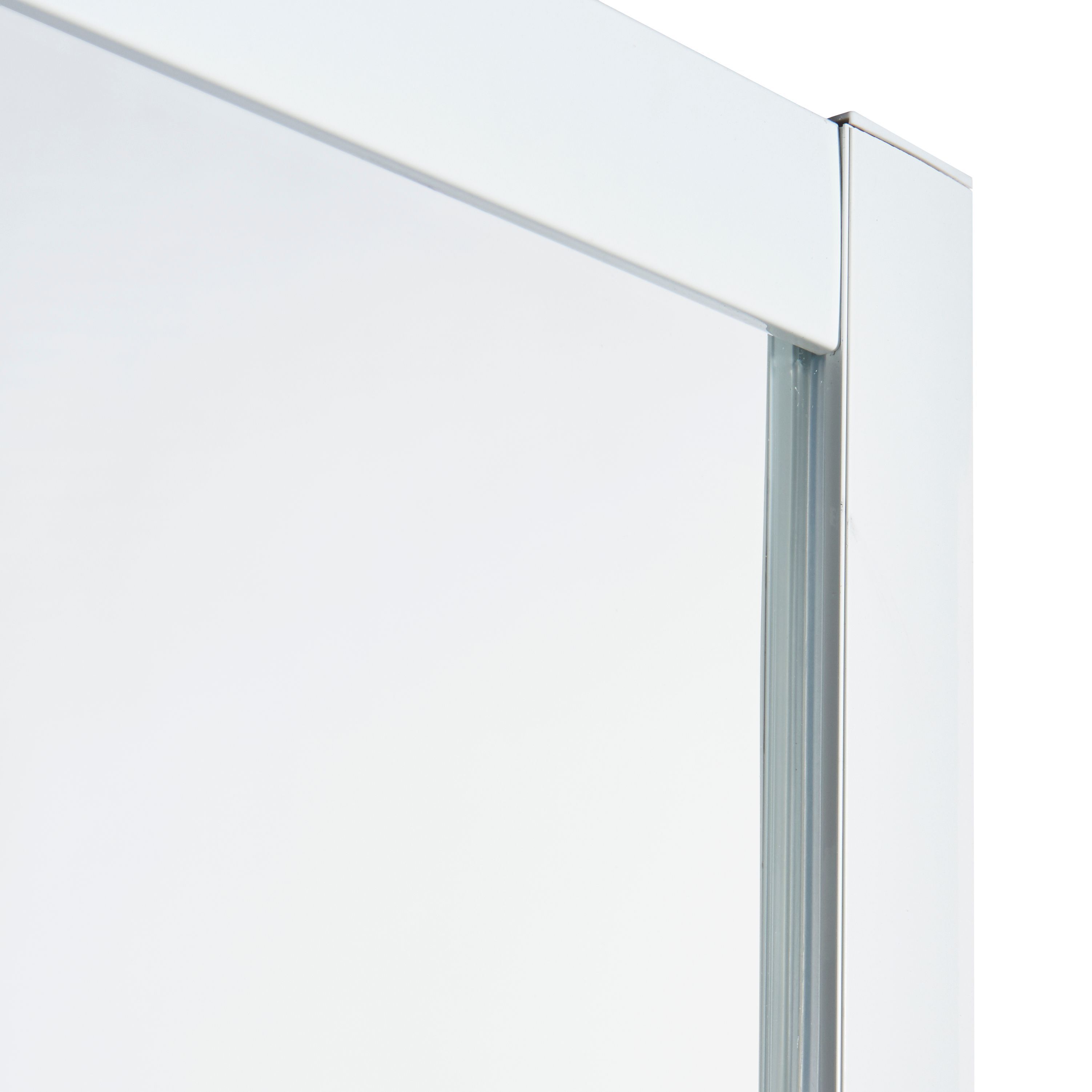 Cooke & Lewis Onega Blanc Frosted Striped pattern Sliding Shower door (H)190cm (W)100cm
