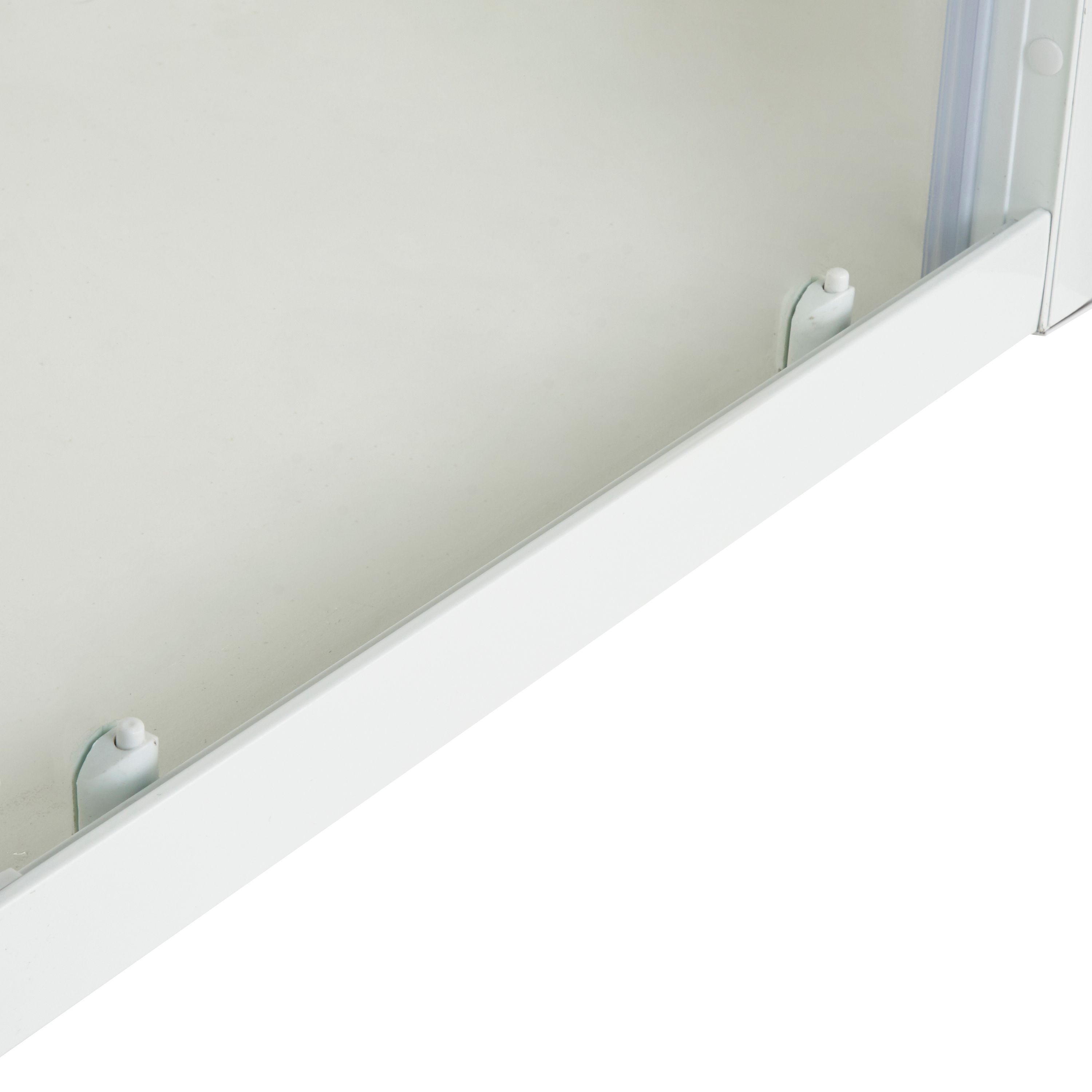 Cooke & Lewis Onega Blanc Frosted Striped pattern Sliding Shower door (H)190cm (W)100cm