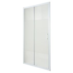 Cooke & Lewis Onega Blanc Frosted Striped pattern Sliding Shower Door (H)190cm (W)120cm