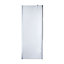 Cooke & Lewis Onega Chrome effect Clear Walk-in Wet room glass screen & bar (H)195cm (W)80cm