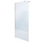 Cooke & Lewis Onega Chrome effect Frosted Striped Walk-in Wet room glass screen & bar (H)195cm (W)90cm