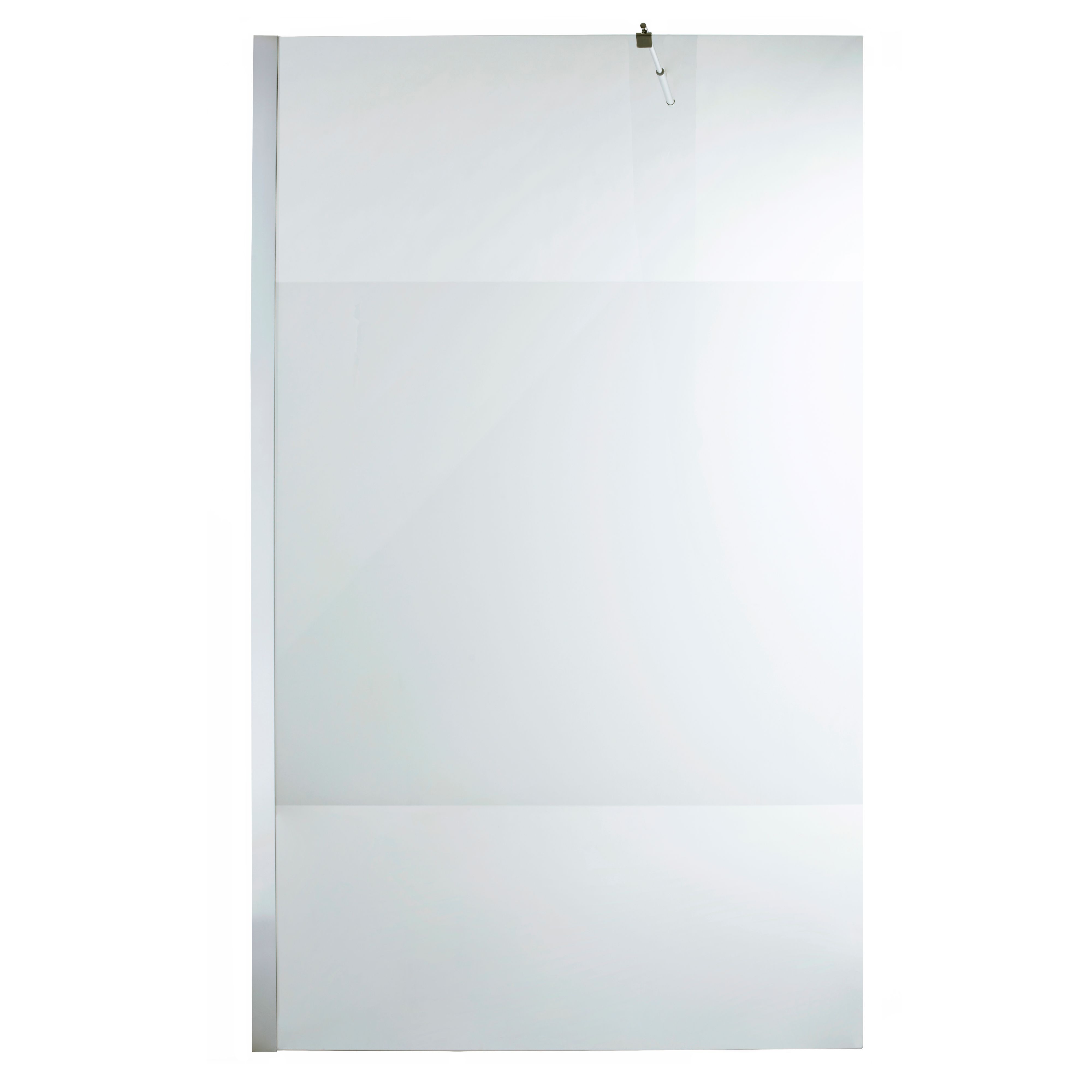 Cooke & Lewis Onega Chrome effect Frosted Striped Walk-in Wet room glass screen (H)195cm (W)120cm