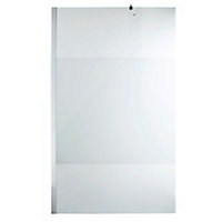 Cooke & Lewis Onega Chrome effect Frosted Walk-in Wet room glass screen (H)195cm (W)120cm