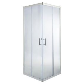 Cooke & Lewis Onega Clear Silver effect Square Shower enclosure - Corner entry double sliding door (W)76cm (D)76cm