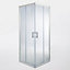 Cooke & Lewis Onega Framed Clear Silver effect Square Shower enclosure - Corner entry double sliding door (W)70cm (D)70cm