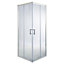 Cooke & Lewis Onega Framed Clear Silver effect Square Shower enclosure - Corner entry double sliding door (W)76cm (D)76cm