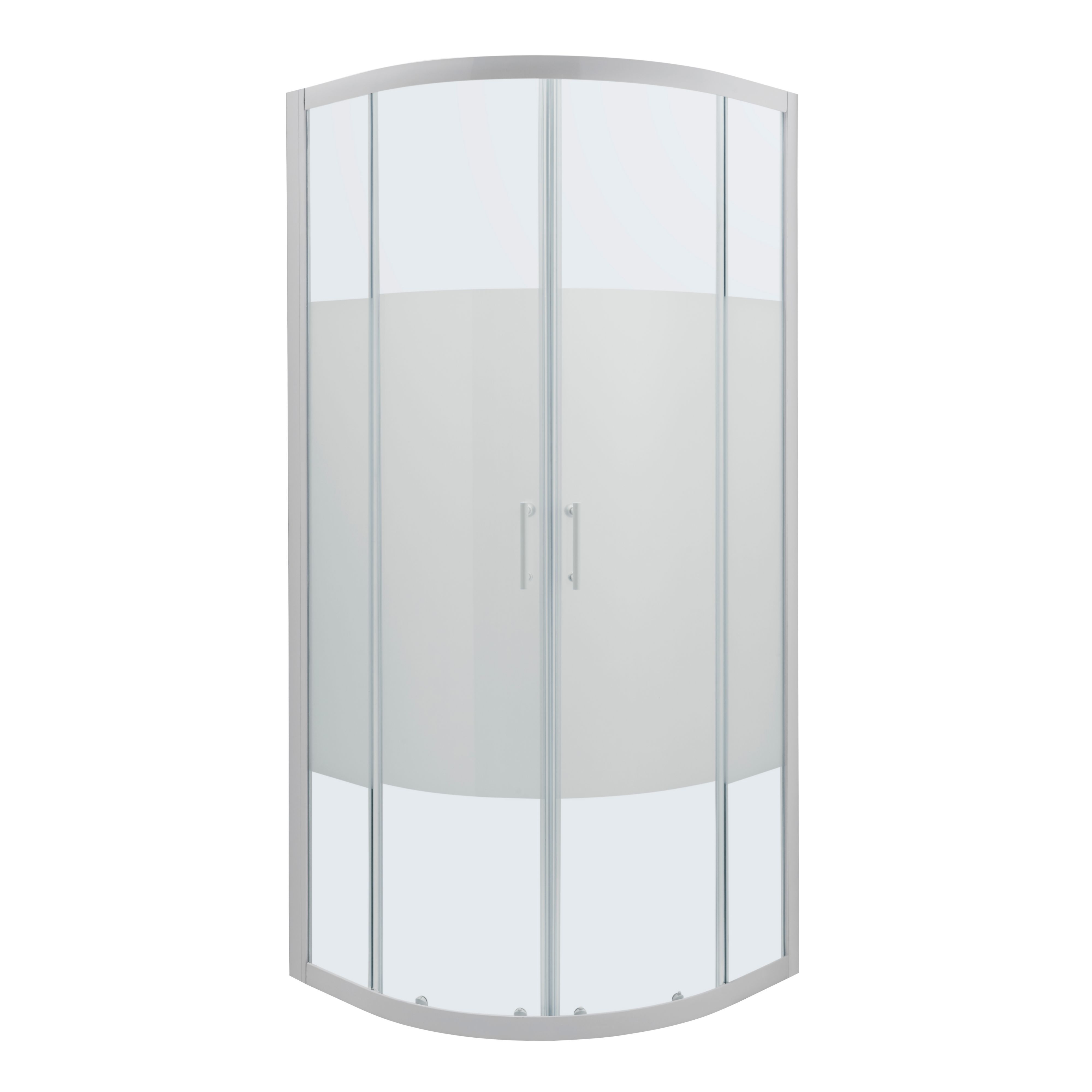 Cooke & Lewis Onega Framed Frosted Quadrant Shower enclosure - Corner entry double sliding door (W)80cm (D)80cm