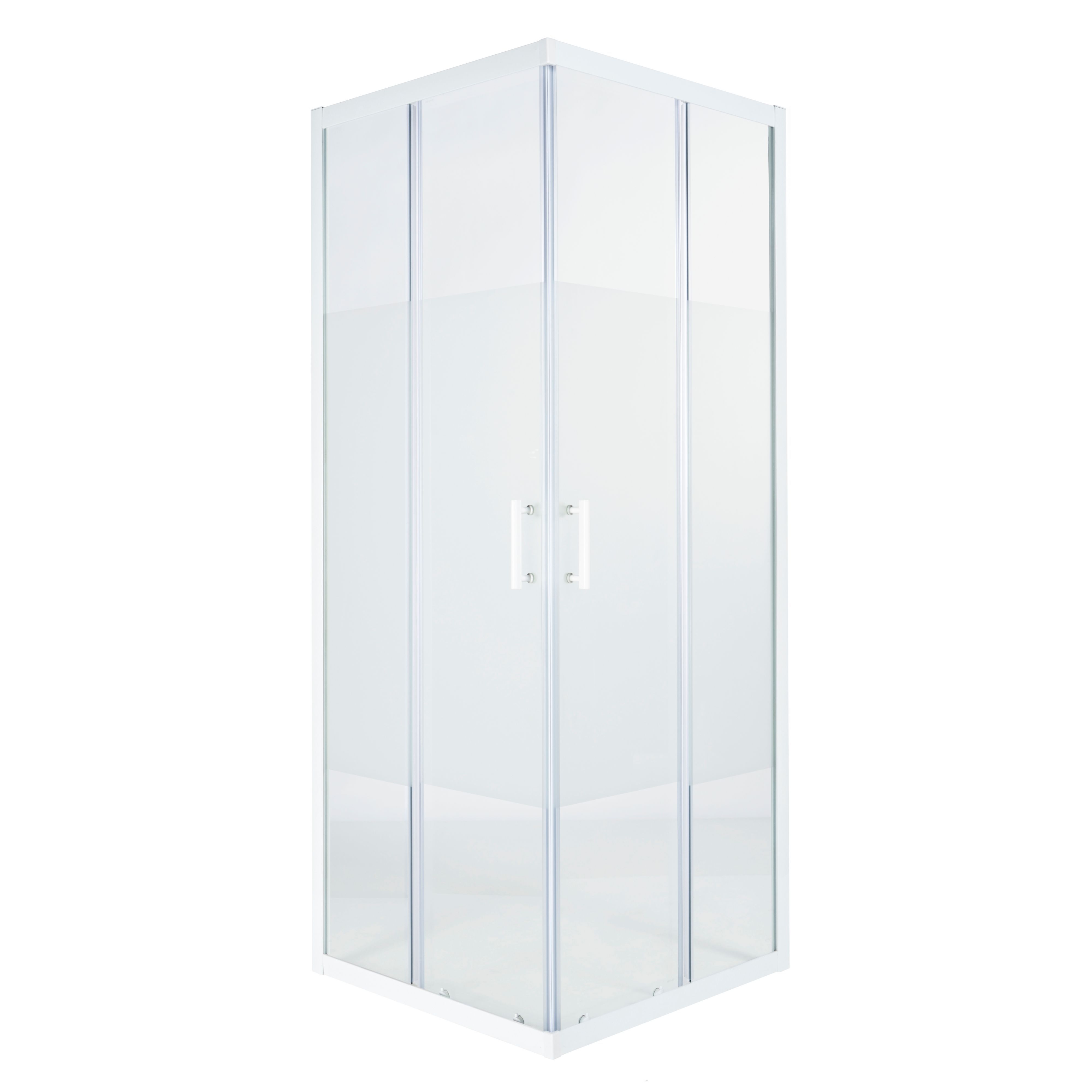 Cooke & Lewis Onega Framed Frosted Square Shower Enclosure - Corner ...