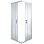Cooke & Lewis Onega Framed Transparent Silver effect Square Shower enclosure - Corner entry double sliding door (W)90cm (D)90cm
