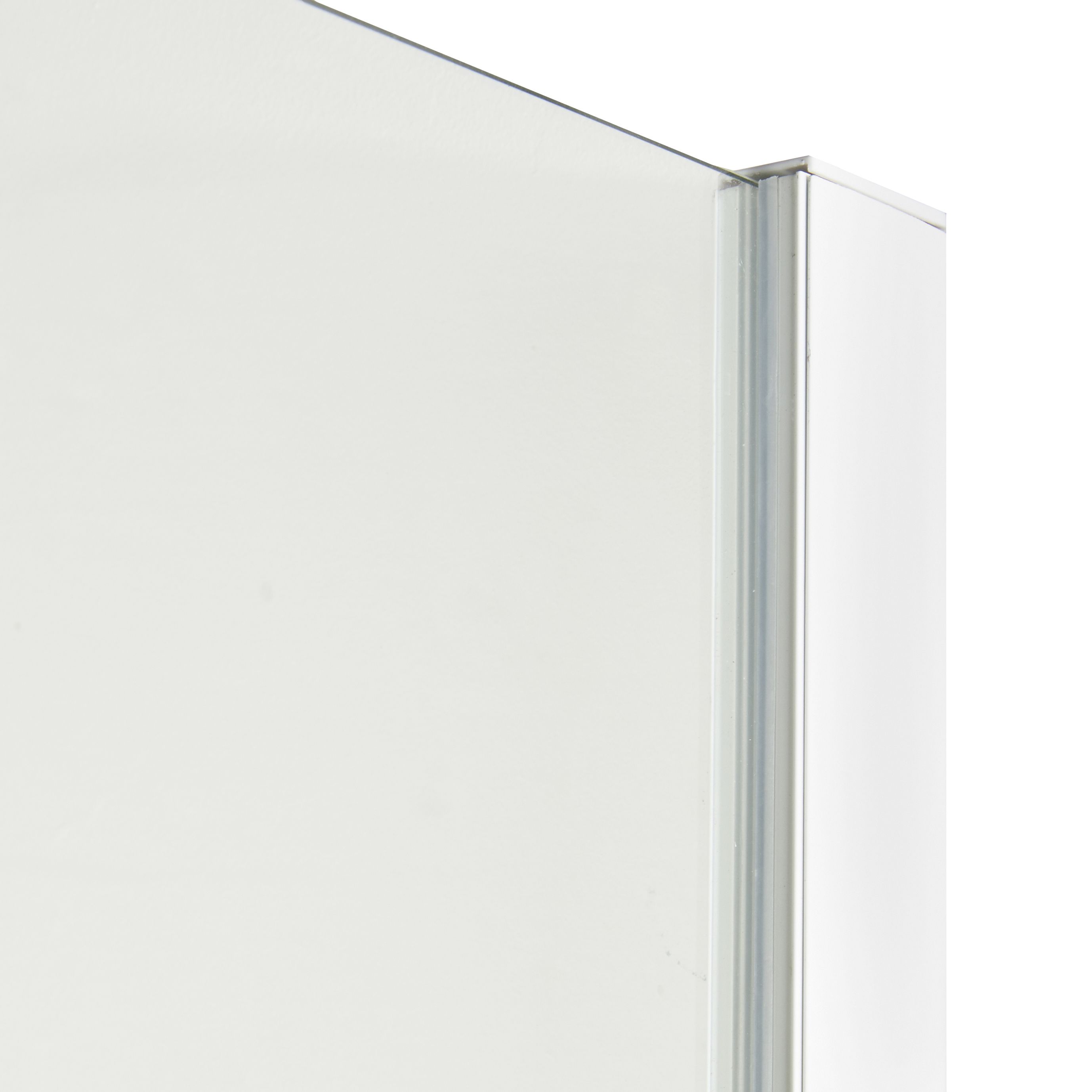 Cooke & Lewis Onega Framed White coated Frosted Striped Shower panel (H)190cm (W)70cm