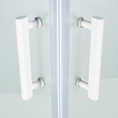 Cooke & Lewis Onega Frosted Universal Square Shower Enclosure & tray - Corner entry double sliding door (H)190cm (W)76cm (D)76cm