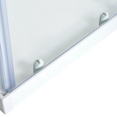 Cooke & Lewis Onega Frosted Universal Square Shower Enclosure & tray - Corner entry double sliding door (H)190cm (W)76cm (D)76cm
