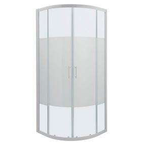 Cooke & Lewis Onega Quadrant White coated frame Quadrant Shower enclosure with Corner entry double sliding door (W)900mm (D)900mm