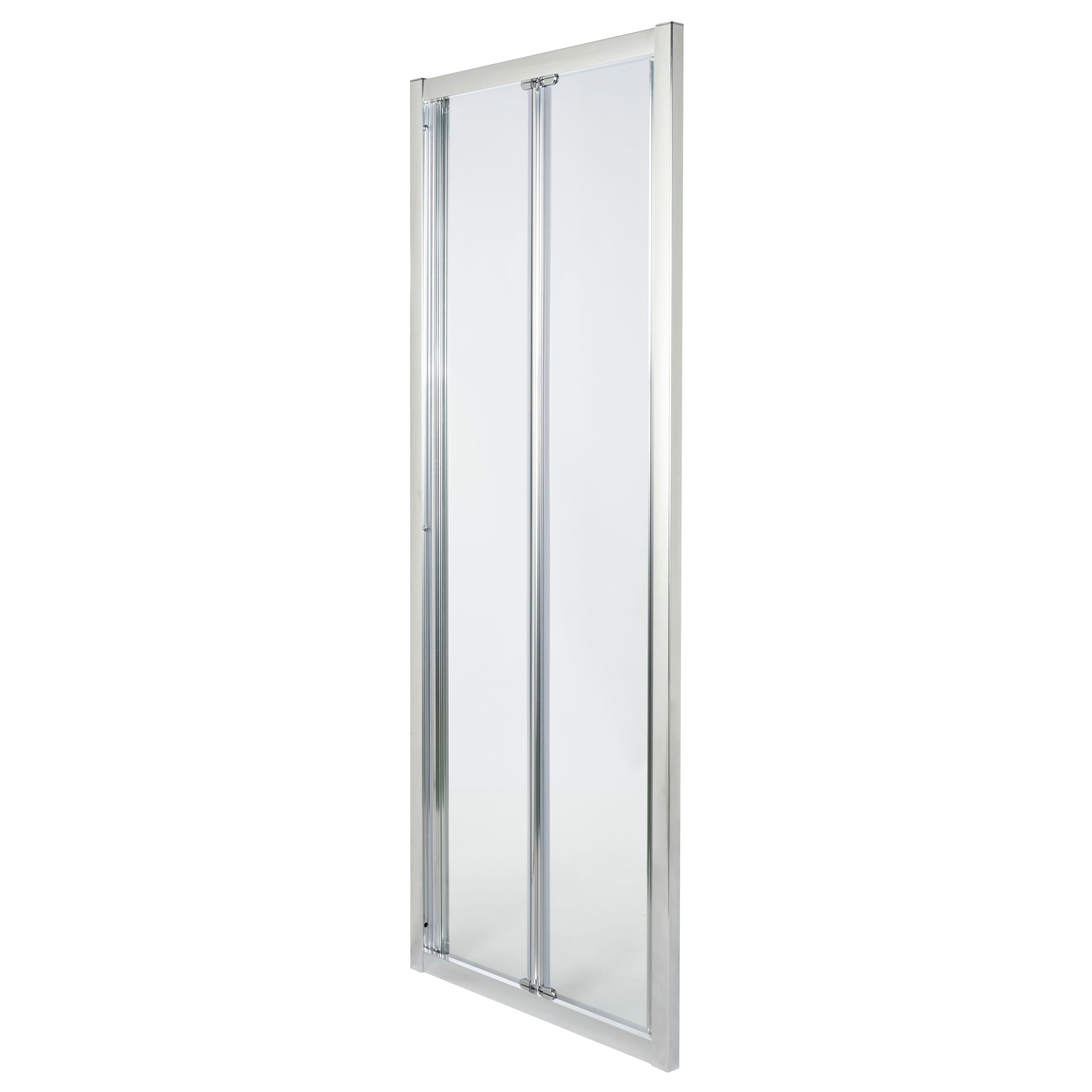 Cooke & Lewis Onega Silver effect Clear Bi-fold Shower door (H)190cm (W)76cm