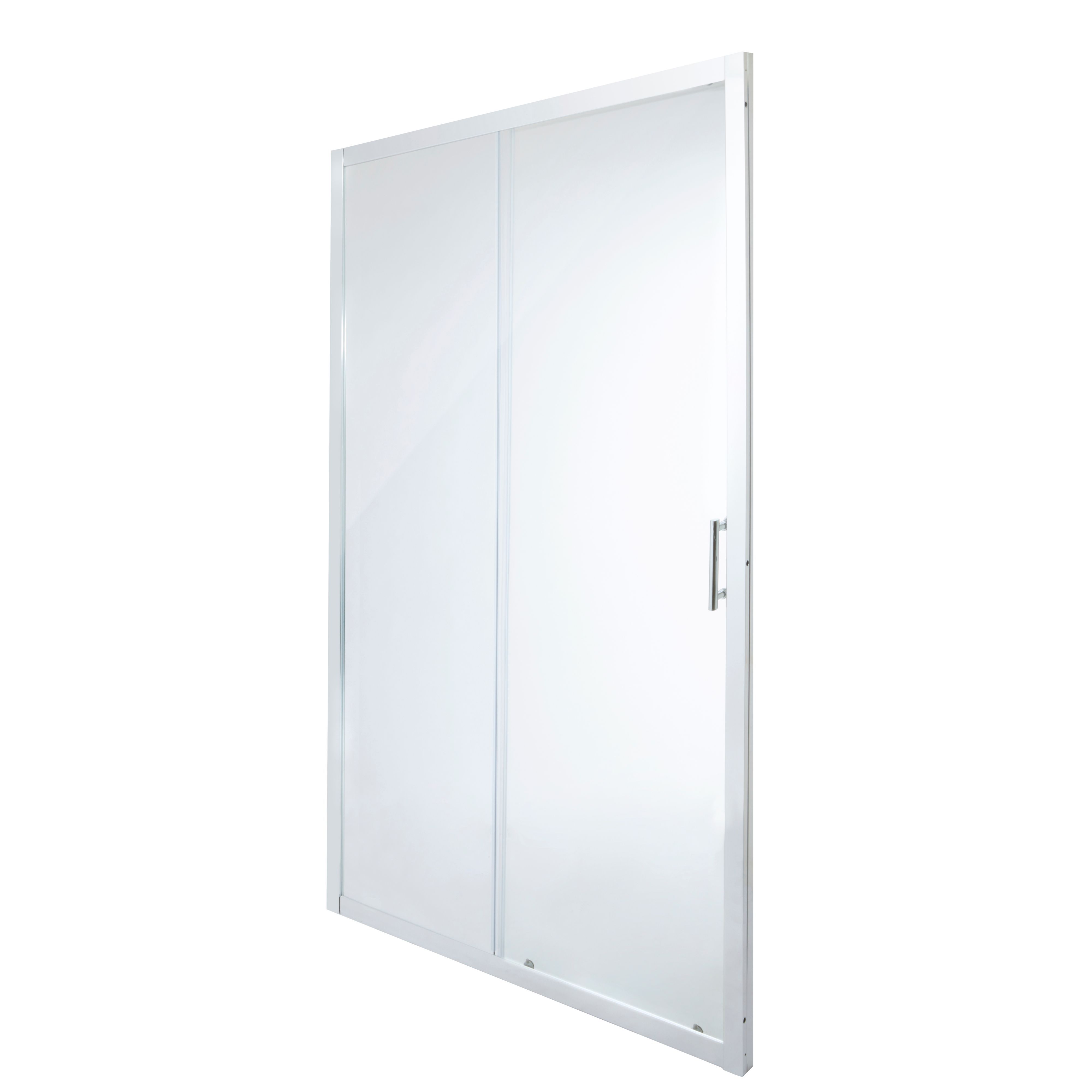 Cooke & Lewis Onega Silver effect Clear Sliding Shower door (H)190cm (W)120cm
