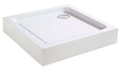 Cooke & Lewis Onega Silver effect Clear Universal Square Shower Enclosure & tray - Corner entry double sliding door (H)190cm (W)76cm (D)76cm
