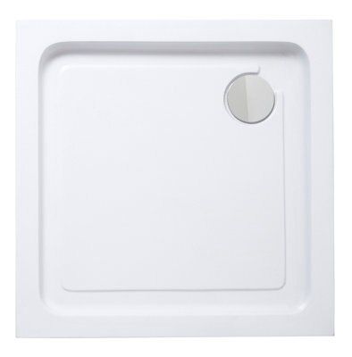 Cooke & Lewis Onega Silver effect Clear Universal Square Shower Enclosure & tray - Corner entry double sliding door (H)190cm (W)76cm (D)76cm