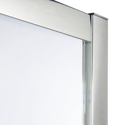 Cooke & Lewis Onega Silver effect Clear Universal Square Shower Enclosure & tray - Corner entry double sliding door (H)190cm (W)76cm (D)76cm