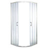 Cooke & Lewis Onega Silver effect Universal Quadrant Shower Enclosure & tray - Corner entry double sliding door (H)190cm (W)90cm (D)90cm