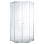 Cooke & Lewis Onega Silver effect Universal Quadrant Shower Enclosure & tray - Corner entry double sliding door (H)190cm (W)90cm (D)90cm