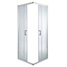 Cooke & Lewis Onega Silver effect Universal Square Shower Enclosure & tray - Corner entry double sliding door (H)190cm (W)76cm (D)76cm