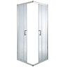 Cooke & Lewis Onega Silver effect Universal Square Shower Enclosure & tray - Corner entry double sliding door (H)190cm (W)90cm (D)90cm
