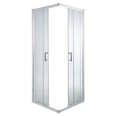 Cooke & Lewis Onega Silver Effect Universal Square Shower Enclosure ...