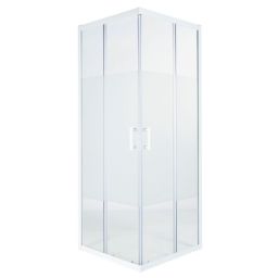 Cooke & Lewis Onega Square Frosted effect Shower Shower enclosure with Corner entry double sliding door (W)900mm (D)900mm