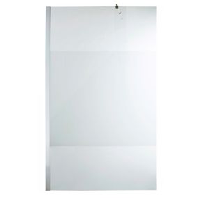 Cooke & Lewis Onega Strip with frosted effect Chrome effect Walk-in Panel (H)1950mm (W)1200mm