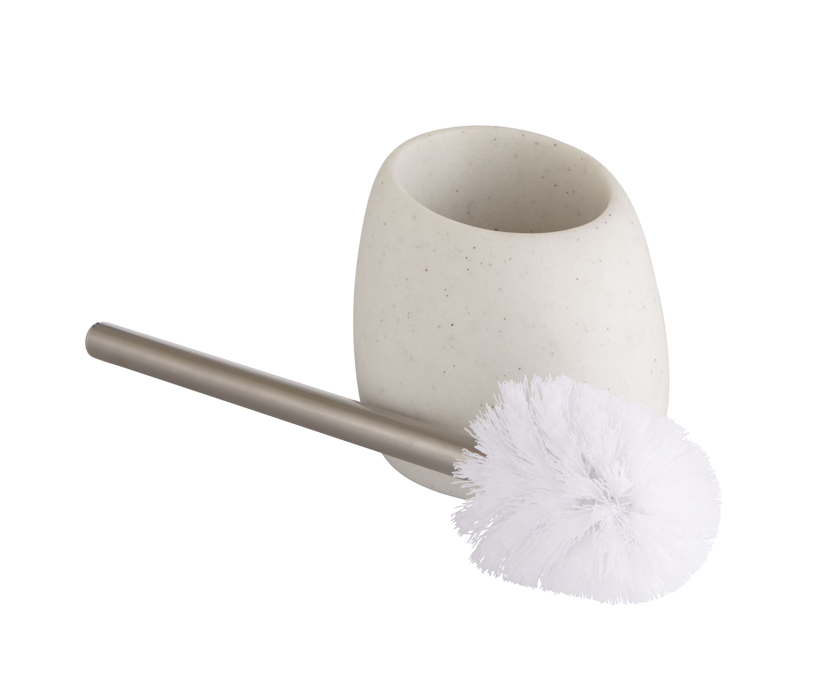 Cooke & Lewis Padma White Polyethylene (PE), polyresin & stainless steel Toilet brush & holder