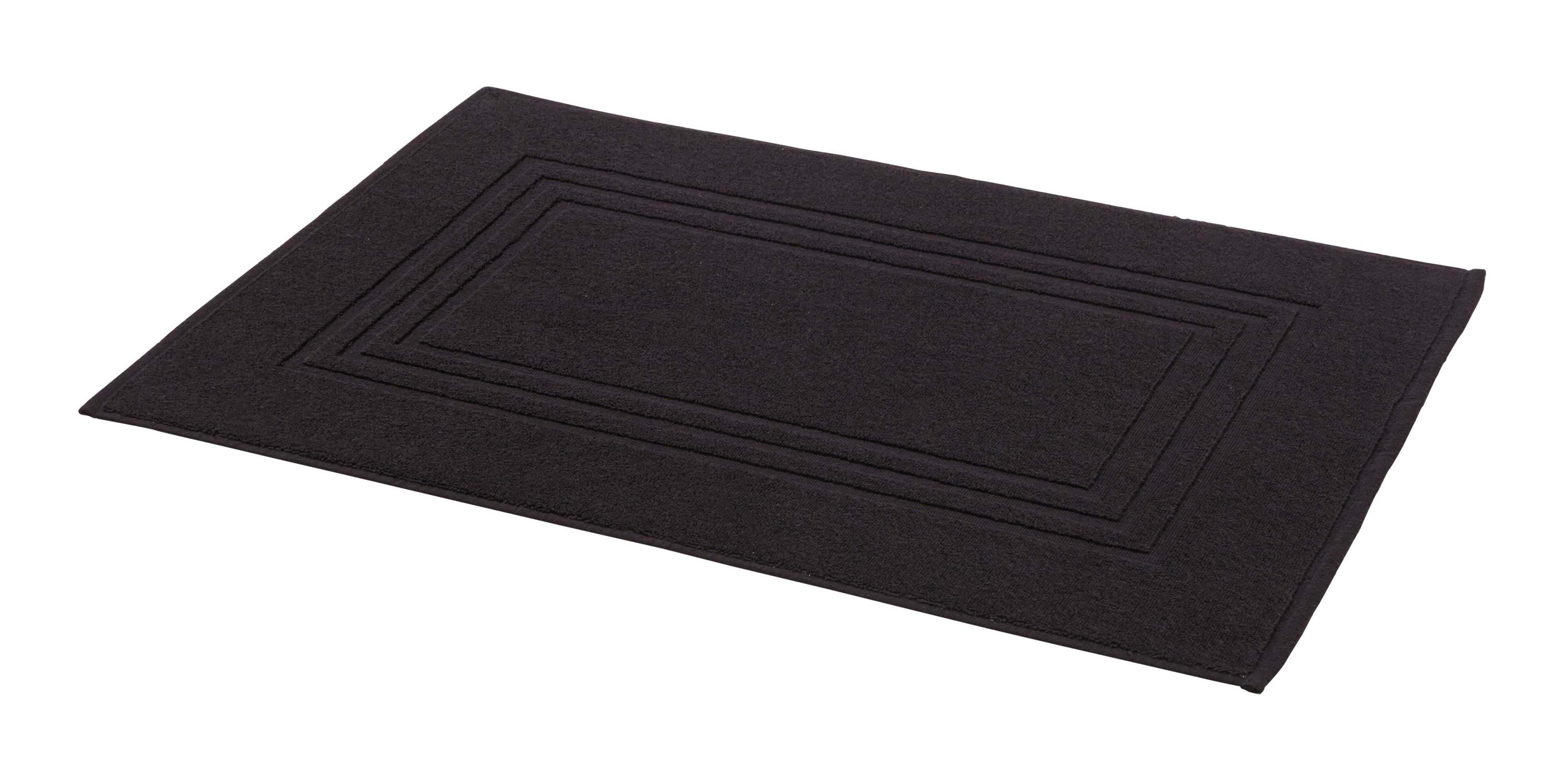 Cooke & Lewis Palmi Black Rectangular Bath mat (L)80cm (W)50cm