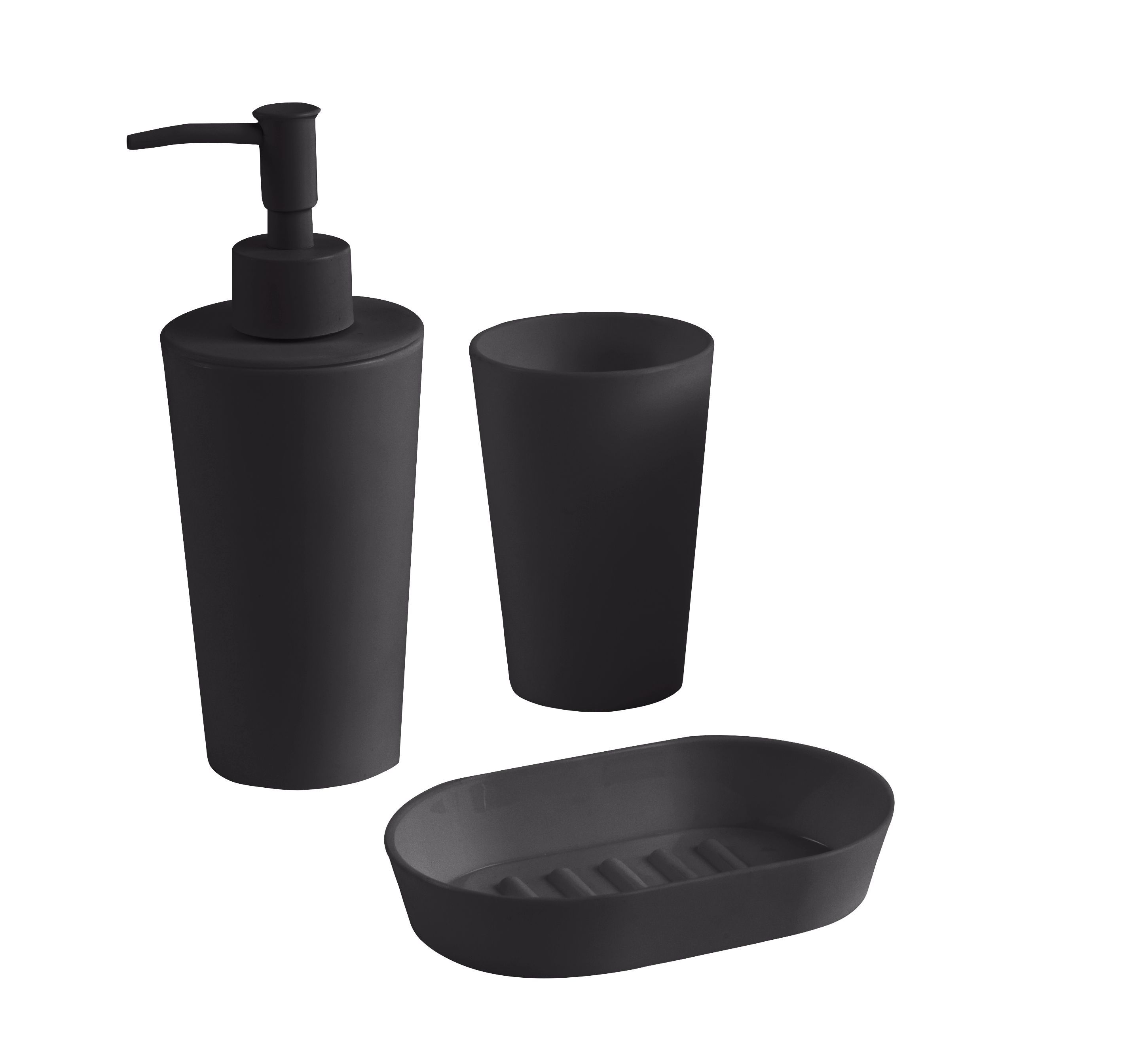 Cooke & Lewis Palmi Gloss Black Plastic Freestanding Soap dispenser
