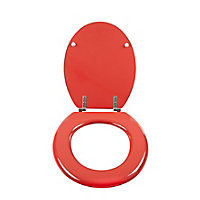 Cooke & Lewis Palmi Red Bottom fix Standard close Toilet seat