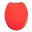 Cooke & Lewis Palmi Red Round Standard close Toilet seat