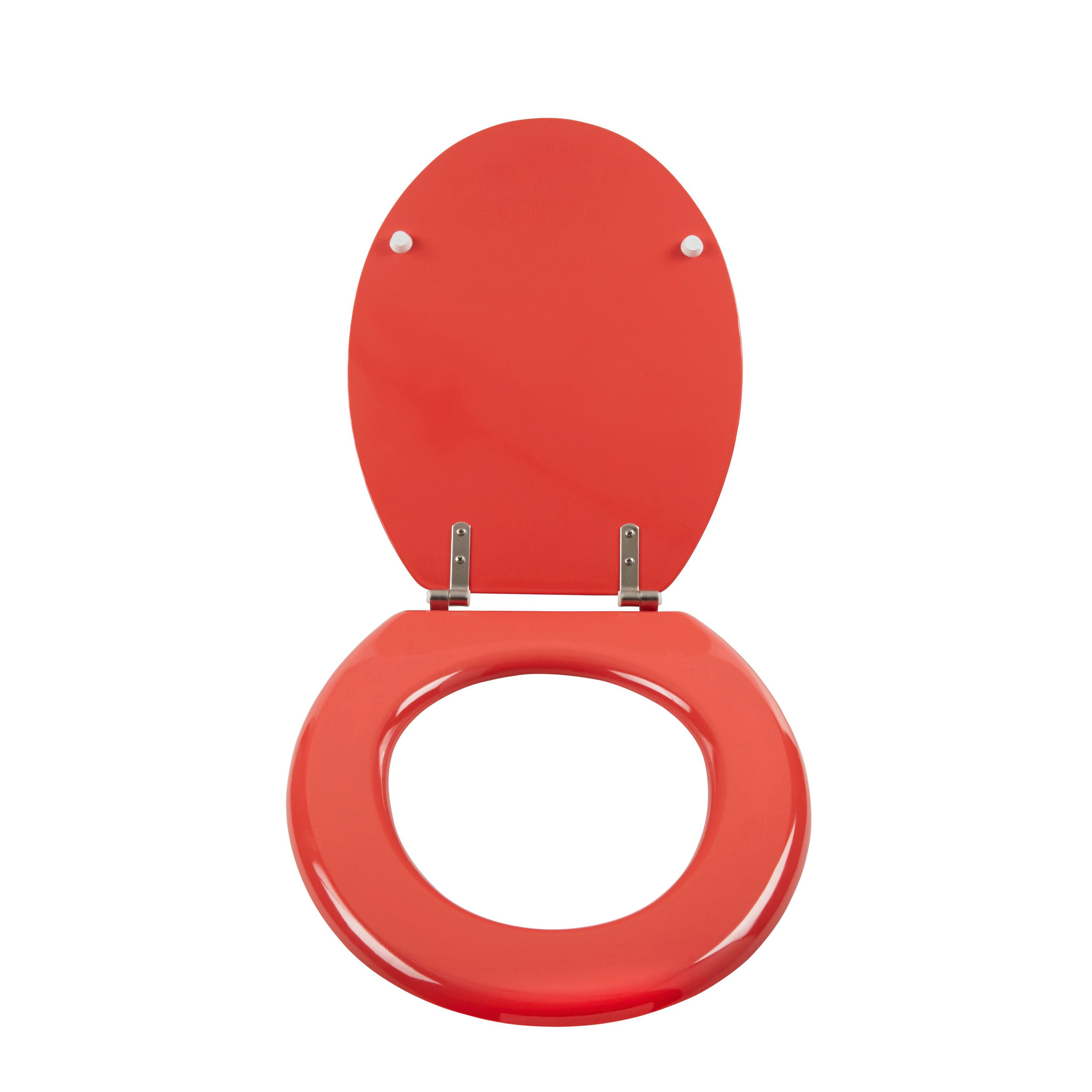 Cooke & Lewis Palmi Red Standard close Toilet seat | DIY at B&Q