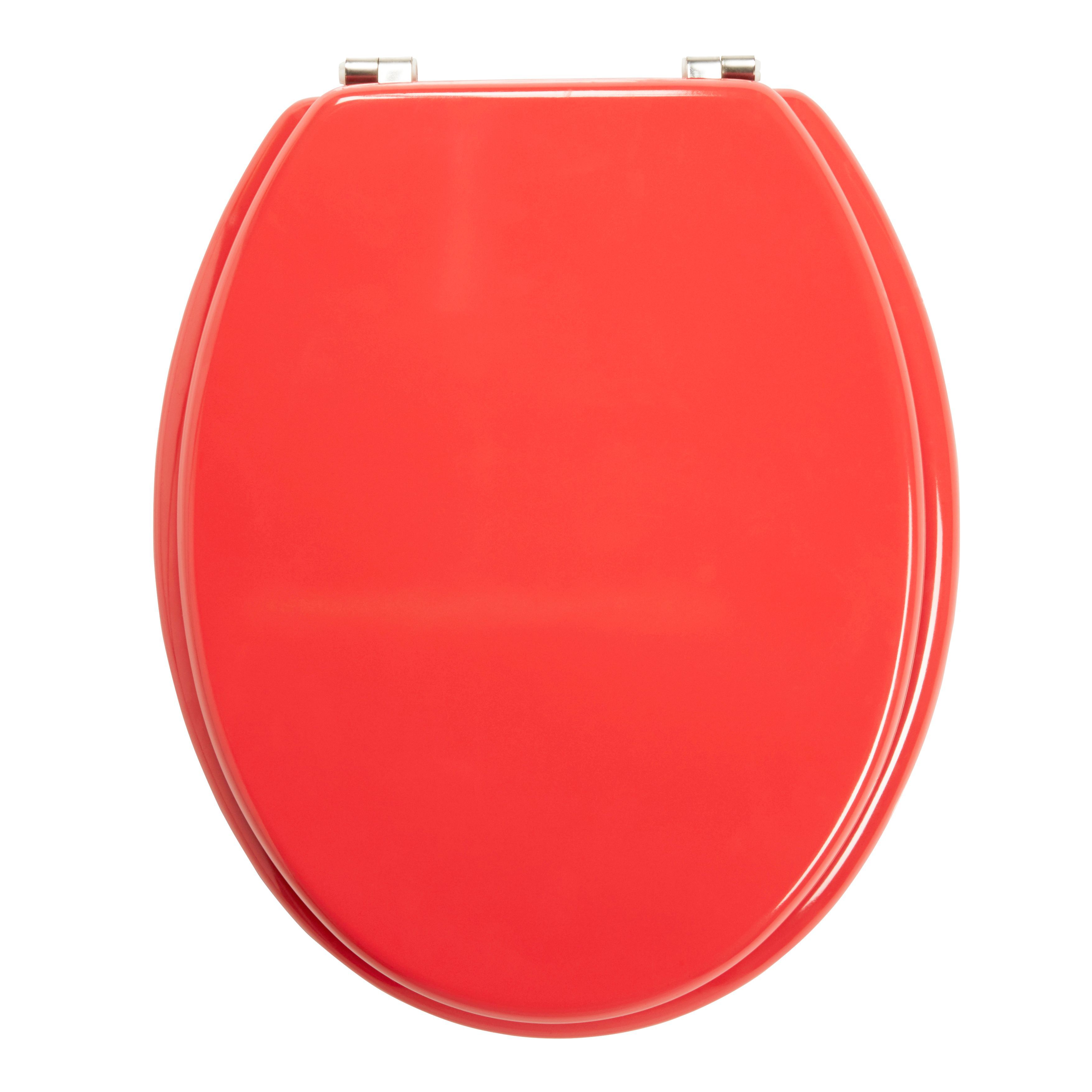 Cooke & Lewis Palmi Red Standard close Toilet seat | DIY at B&Q