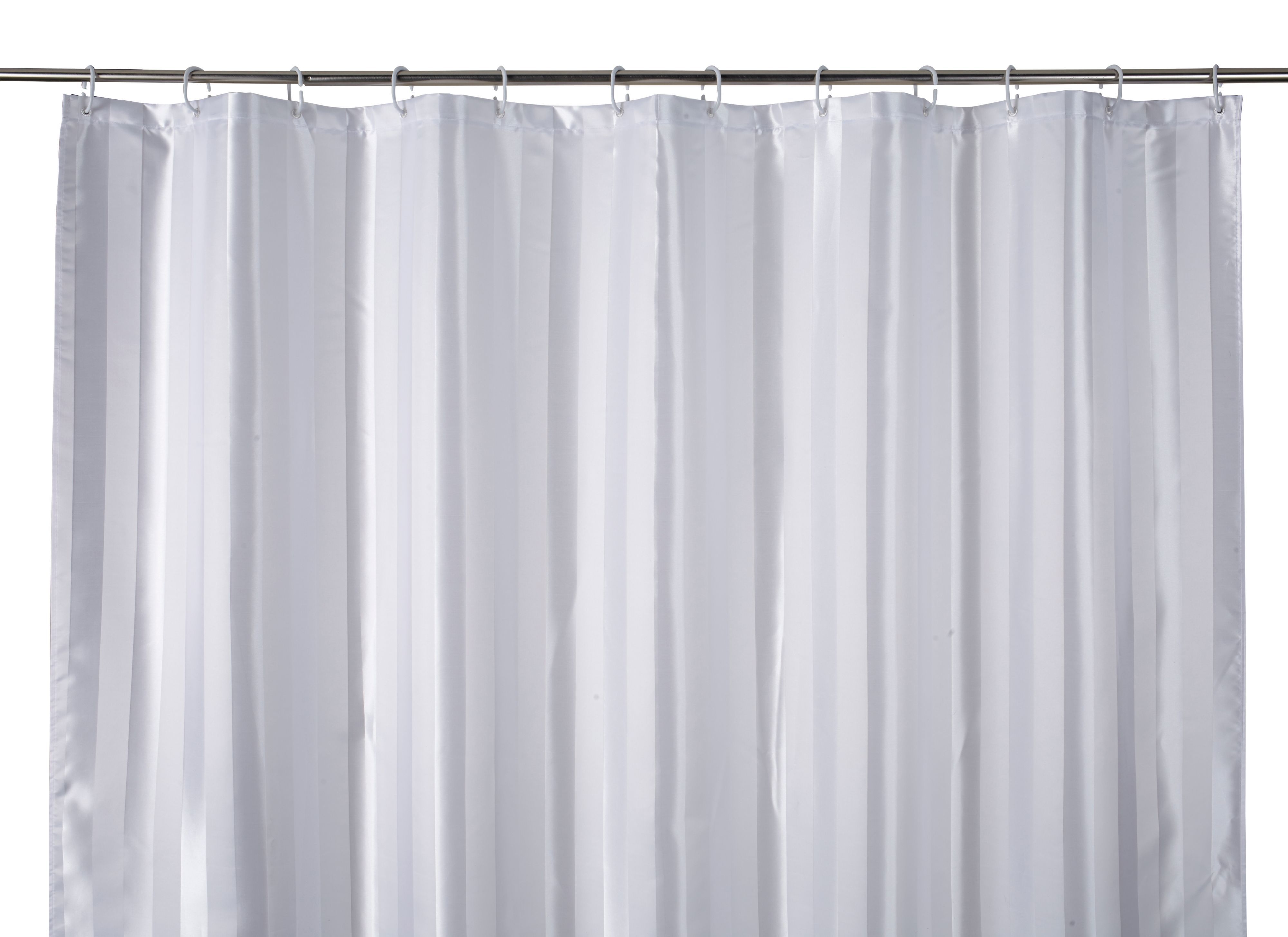 Cooke & Lewis Pasni White Satin stripe Shower curtain (W)180cm
