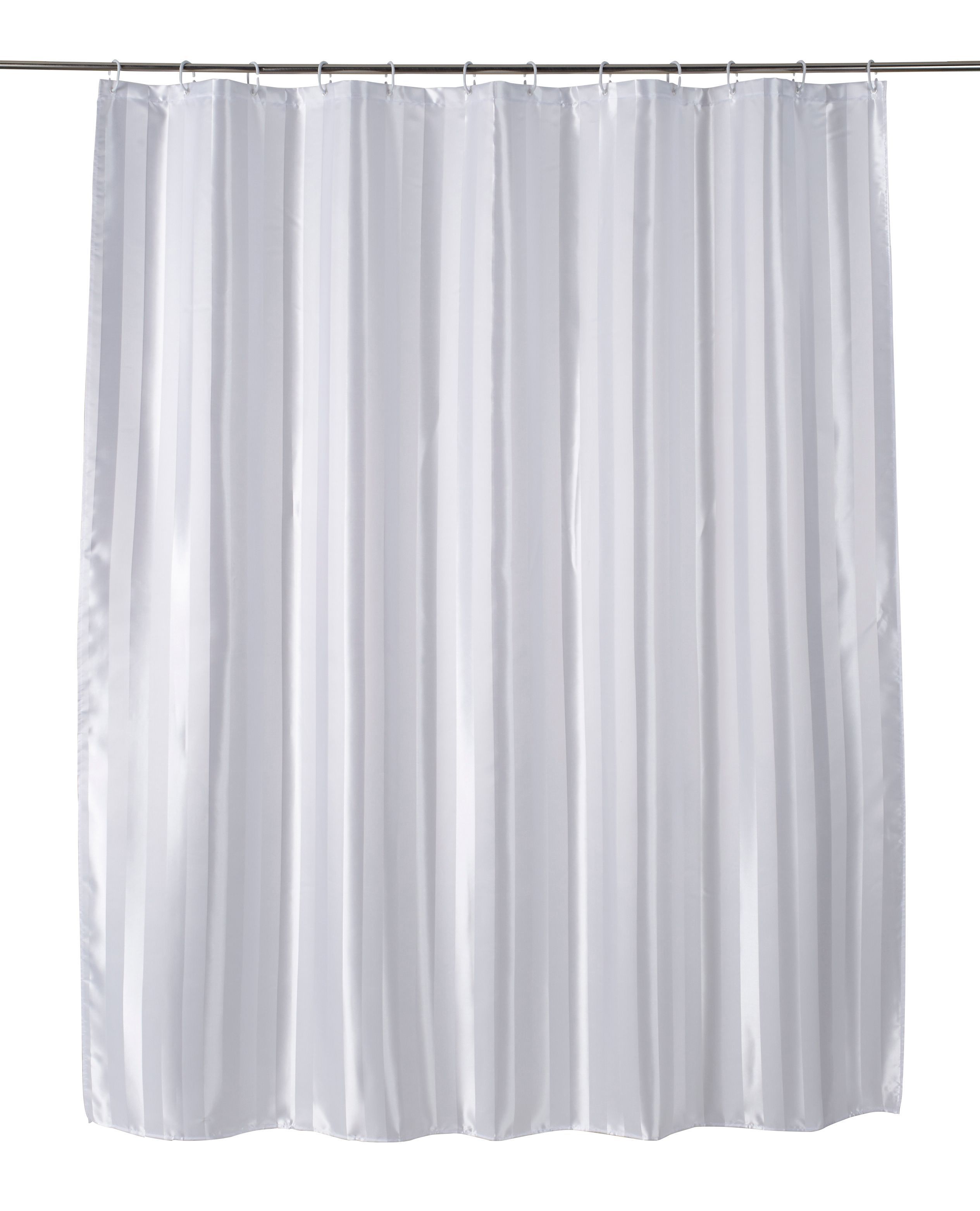 Cooke & Lewis Pasni White Satin stripe Shower curtain (W)180cm