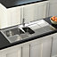 Cooke & Lewis Passo Polished Stainless steel 1.5 Bowl Sink & drainer