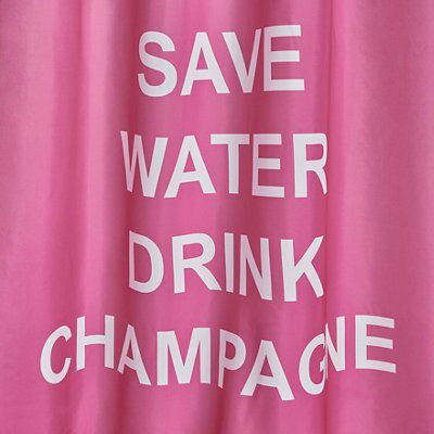 Cooke & Lewis Pink Save water drink champagne Shower curtain (H)200cm (W)180cm