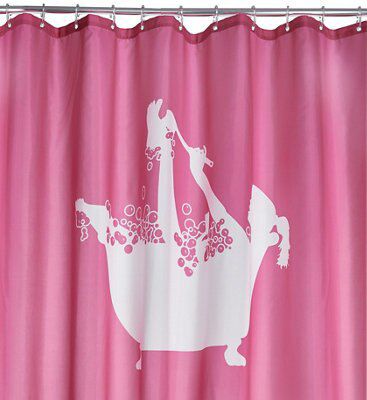 Cooke & Lewis Pink Save water drink champagne Shower curtain (H)200cm (W)180cm