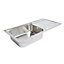 Cooke & Lewis Polished Inox Stainless steel 1 Bowl Sink 500mm x 1000mm